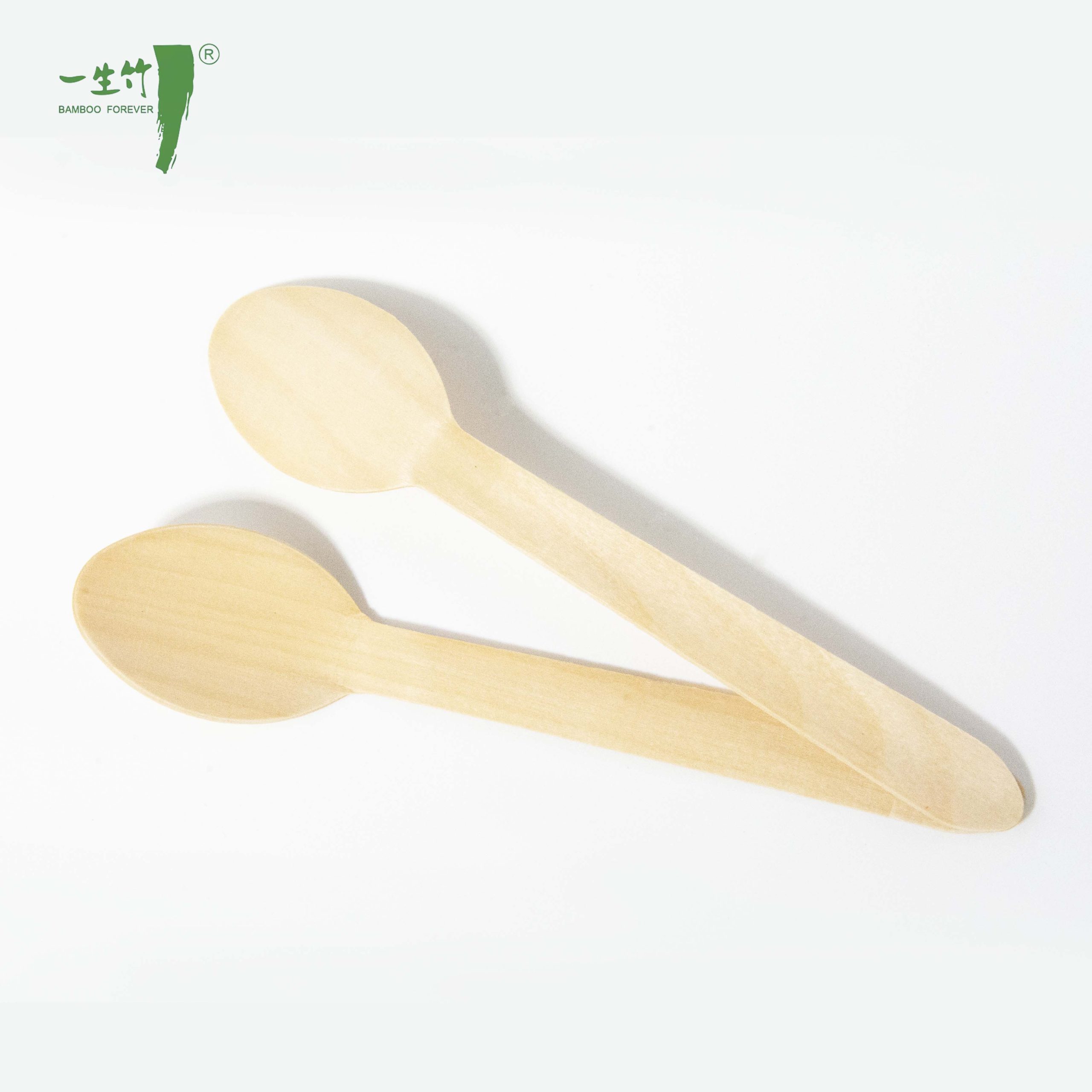 Factory Price Plastic Wrapped Wooden Disposable Spoon