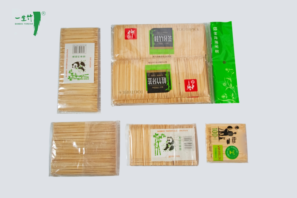 Plastic Wrapped Bamboo Toothpick