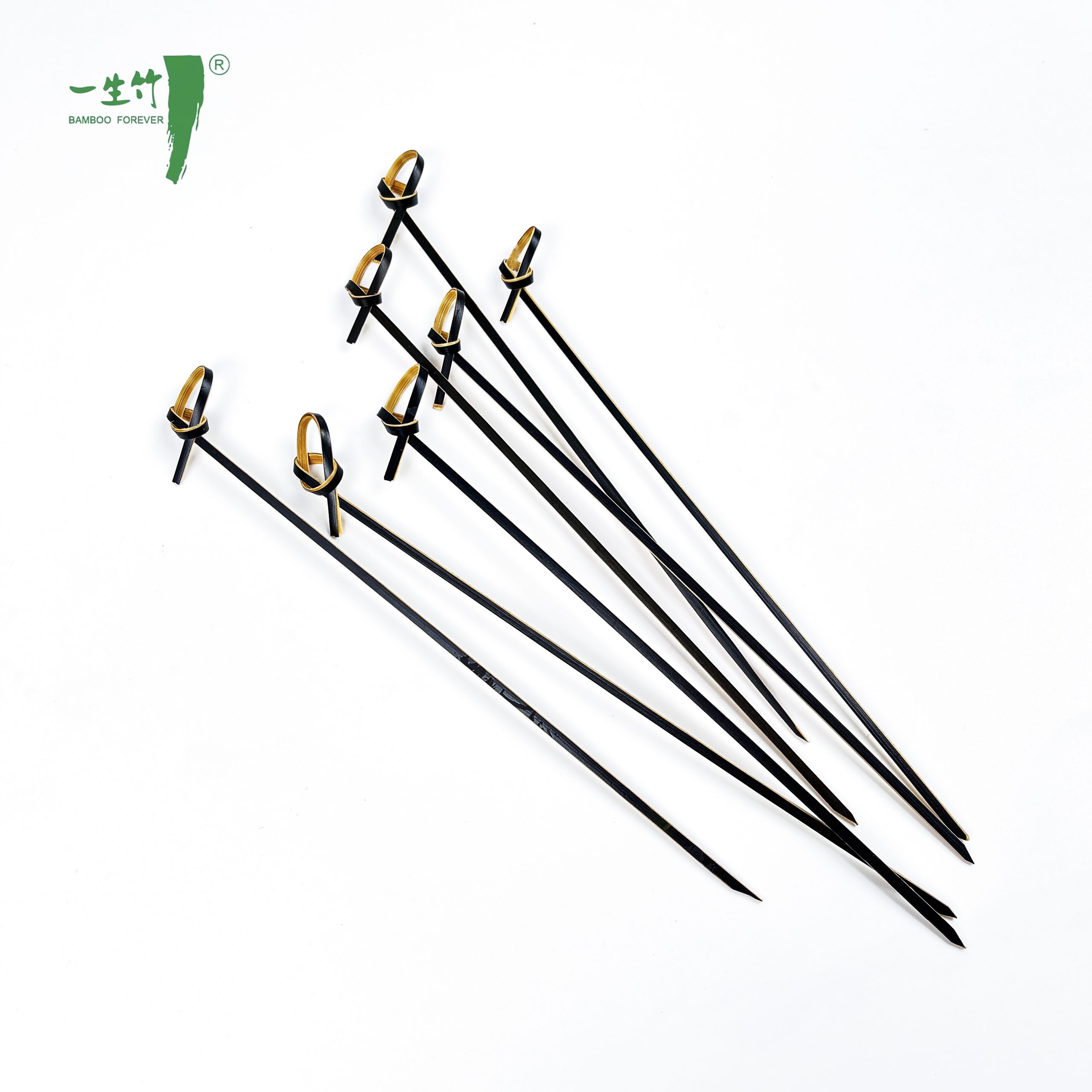 Bamboo Knotted Skewers Disposable Eco-Friendly Food Picks for Party Appetizers