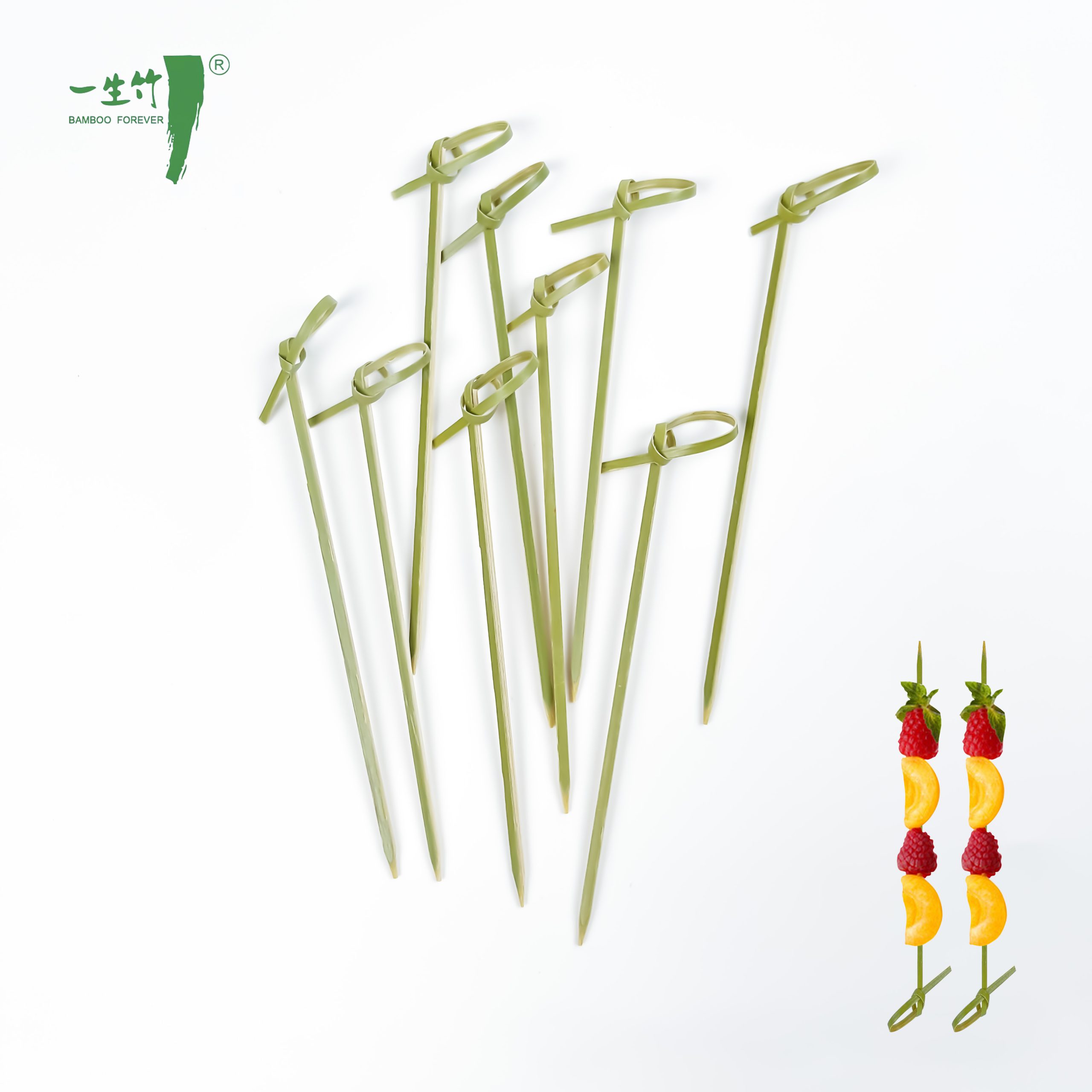 Bamboo Cocktail Skewers 9/12/15cm Bamboo Knot Skewers for Food