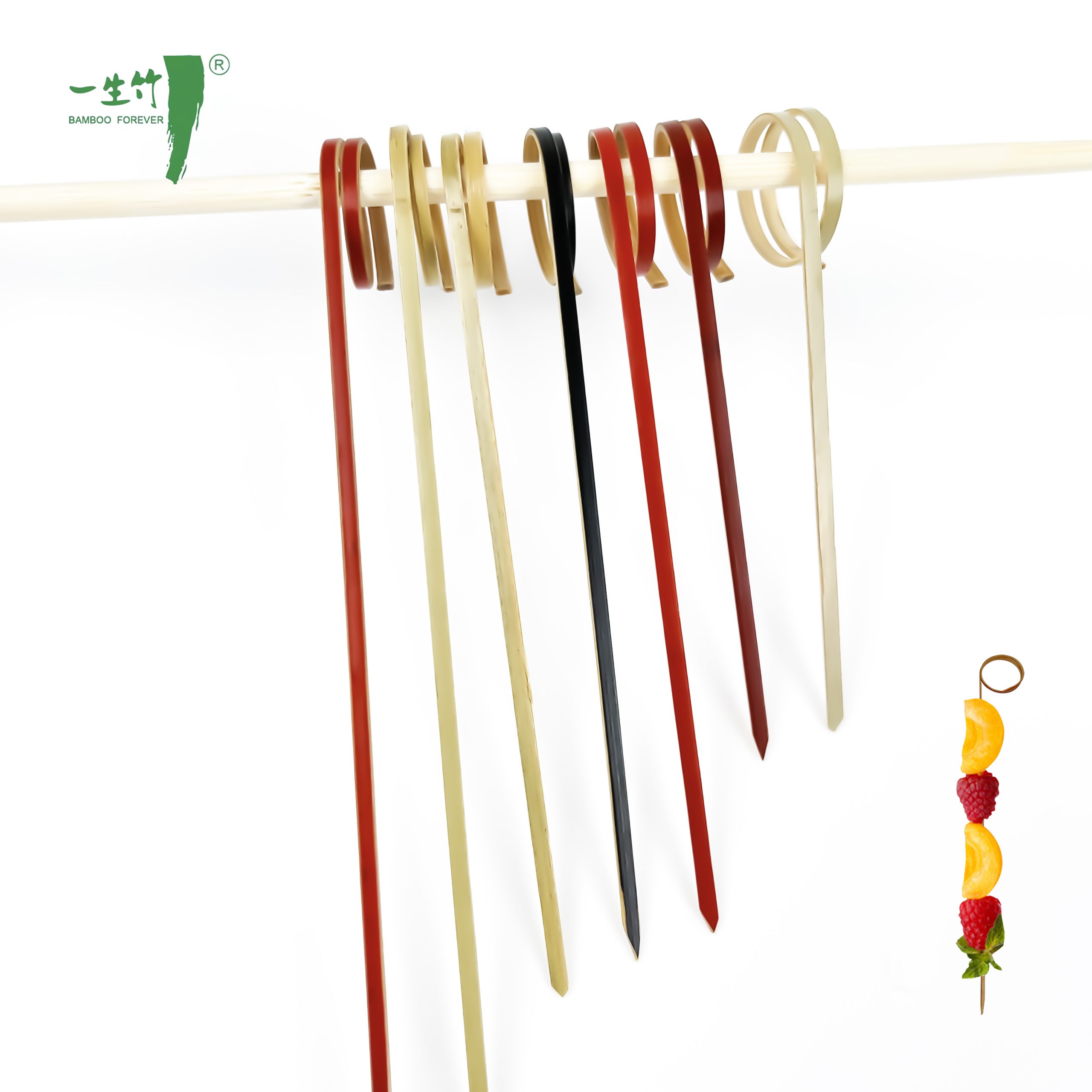Wholesale Customized Disposable Knotted Bamboo Skewers