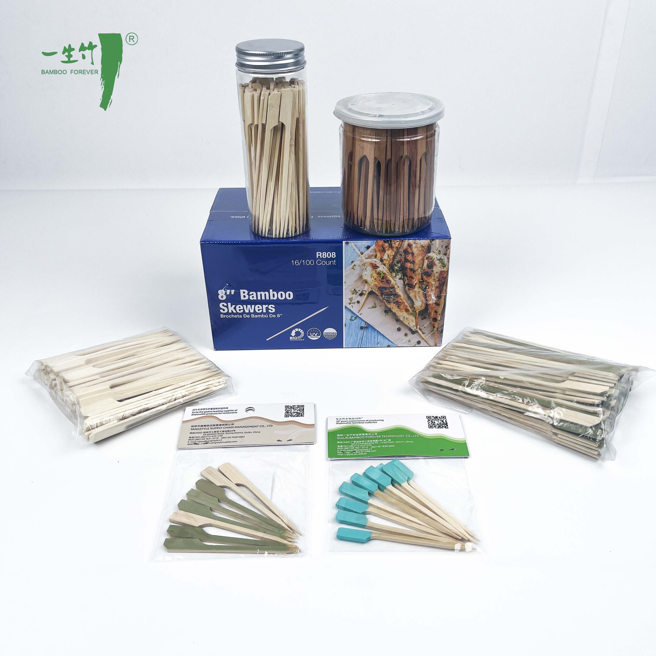 High Quality Teppo Gun Shaped Natural Bamboo Bbq Grilling Skewer with Custom Wrapped