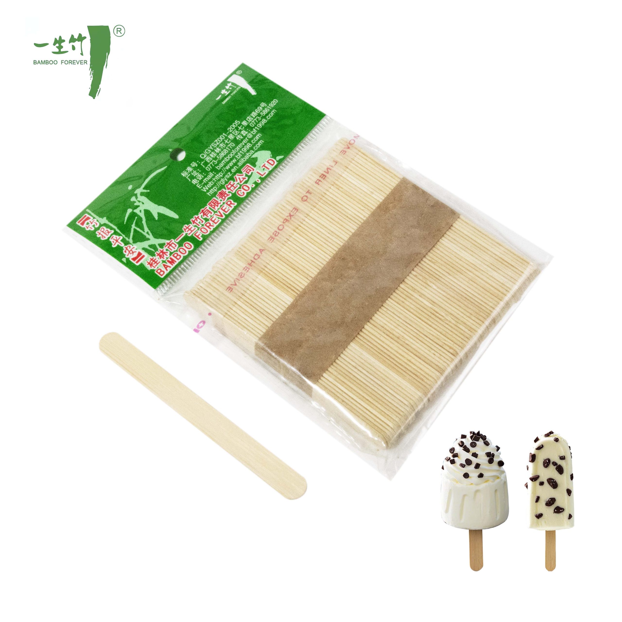 OEM Custom Printed Logo Popsicle Sticks Disposable Bamboo Ice Cream Stick